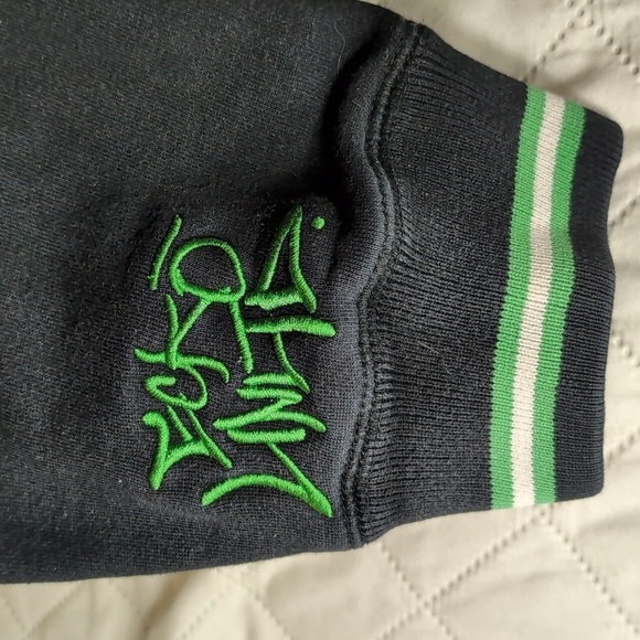 Y2K Ecko UnLimited Writing all Wrongs Men's Green/Black Hoodie Size L. - Picture 6 of 13
